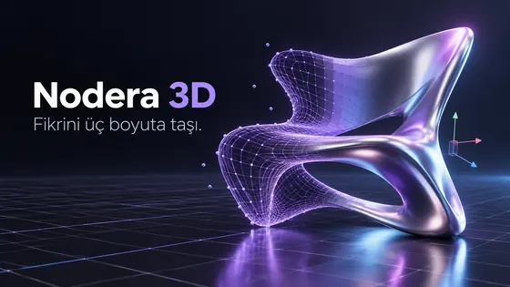 Nodera 3D: mor tel kafesten parlak yüzeye dönüşen soyut 3D model